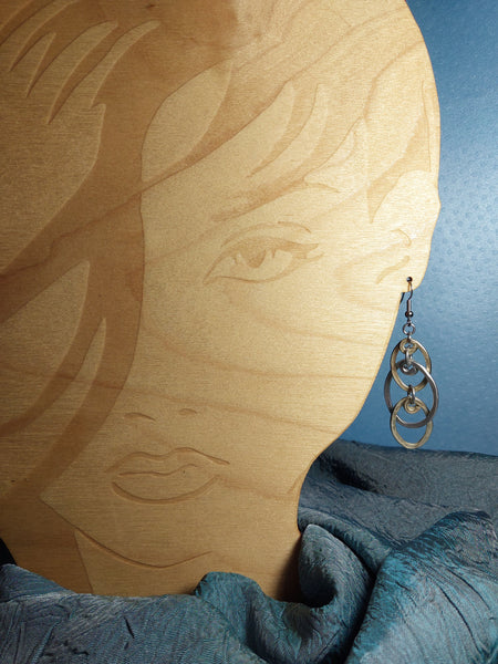 Handcrafted Hammered Gold and Silver Aluminum Earrings