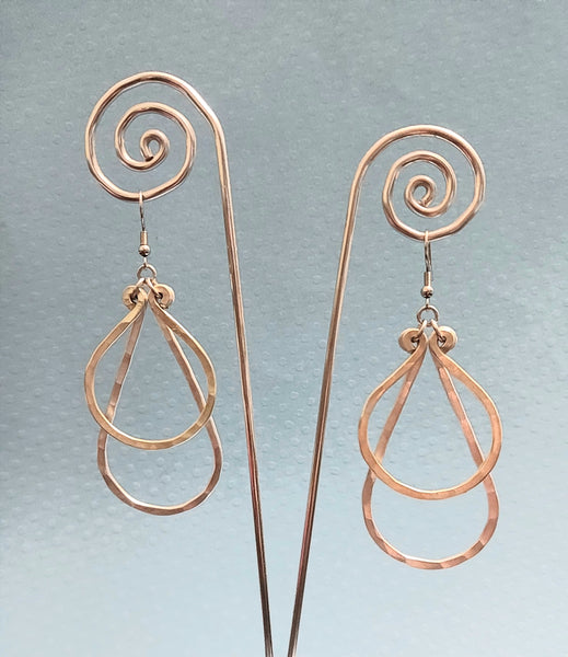 Handcrafted Hammered Gold and Silver Earrings