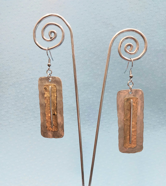 Handcrafted Hammered Aluminum and Brass Earrings