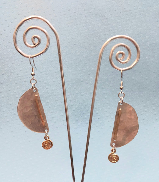 Handcrafted Hammered Gold and Silver Aluminum Earrings