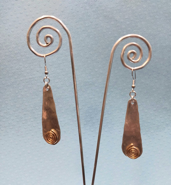 Handcrafted Hammered Gold and Silver Aluminum Earrings