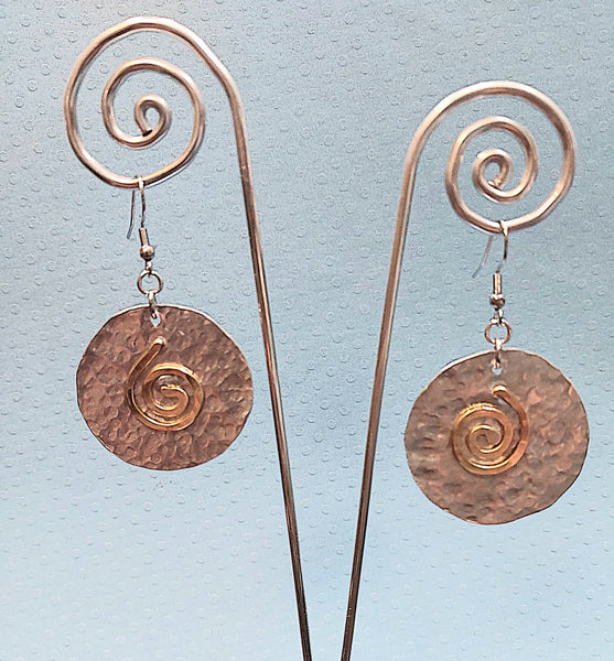 Handcrafted Hammered Gold and Silver Aluminum Earrings