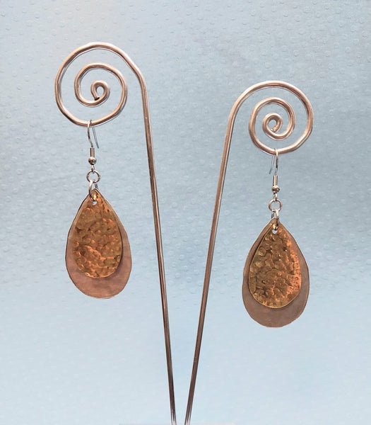 Handcrafted Hammered Aluminum and Brass Earrings