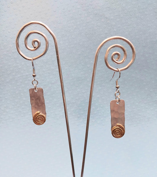 Handcrafted Hammered Gold and Silver Aluminum Earrings