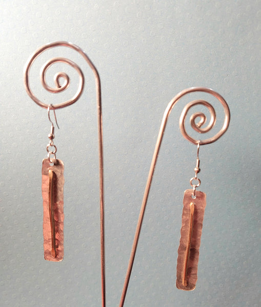 Handcrafted Hammered Gold and Silver Aluminum Earrings