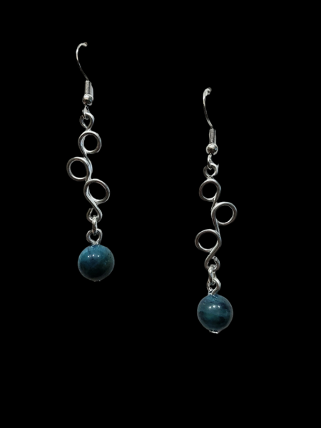 Handcrafted Aluminum Wire Earrings with Bead