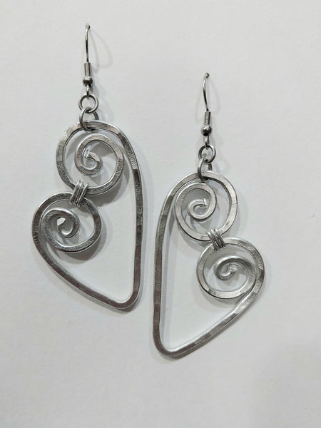 Handcrafted Hammered Aluminum Earrings
