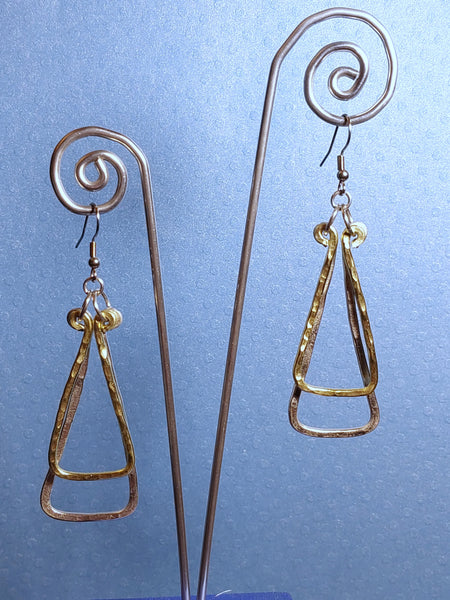 Handcrafted Hammered Two Tone Aluminum Earrings