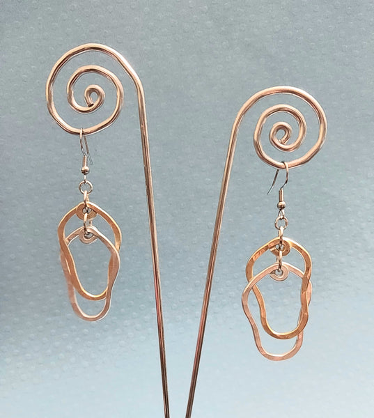 Handcrafted Hammered Gold and Silver Aluminum Earrings