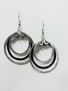 Handcrafted Hammered Black Aluminum Earrings