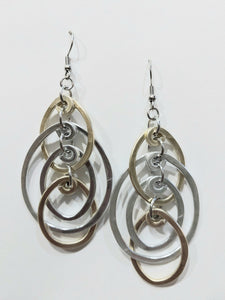 Handcrafted Hammered Gold and Silver Aluminum Earrings