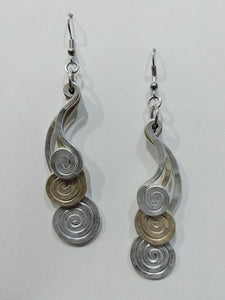 Handcrafted Hammered Gold and Silver Aluminum Earrings