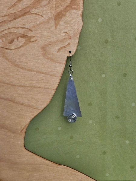 Handcrafted Holiday Earrings-Silver Aluminum Trees on Surgical Steel Ear Wires