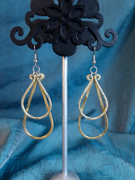 Handmade Hammered Gold Aluminum Earrings on Surgical Steel Ear wires