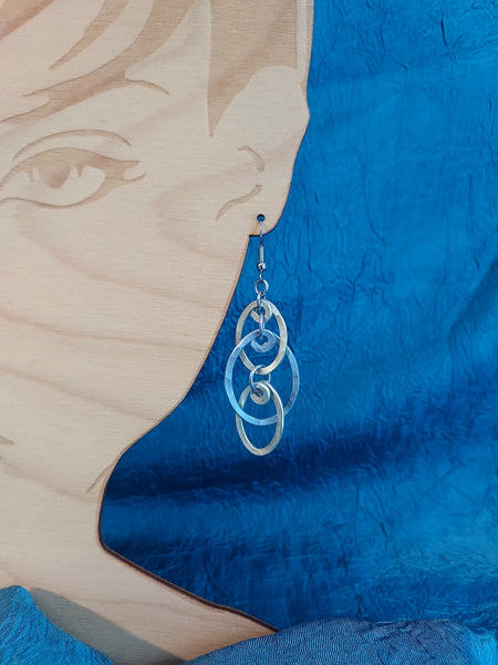 Handmade Hammered Two Tone Aluminum Earrings on Surgical Steel Ear wires