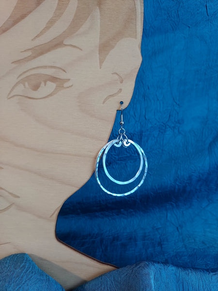 Handmade Hammered Aluminum Earrings on Surgical Steel Ear wires